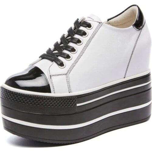 OLOMM 2020 womens spring new thick-soled platform shoes increased 12CM comfortable and casual Korean womens shoes LL-019