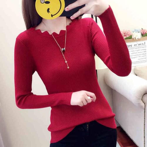 Sweaters Female Autumn Winter Sweater High Elasticity Pullover Knit Stripes Sweater Women Fashion Pullover Jumper Mujer W1024