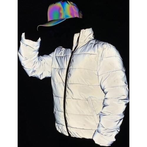 Winter reflective coat men women cotton-padded reflective jacket 2020 fashion thicken warm down cotton parka mannen jas