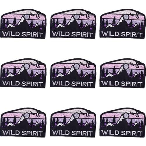 Pulaqi 10PCS Mountain Patch Letters Wholesale Patches Iron On Patches For Clothing Stripe Wholesale Dropship Custom Patch