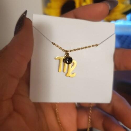 12 Constellation Symbol Necklace Simple Copper Statement Clavicle Chain Aries Virgo Taurus Leo Gemini Gifts Women Girl