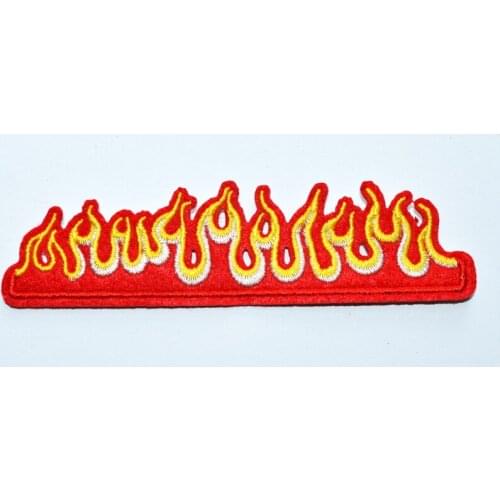 Fire Flames Embroidery Iron On Appliqué Patch (size is about 10 * 2.5 cm)