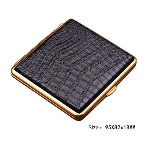 Hold 20pcs Camel Crocodile Men Thin Cigarette Case Portable PU Leather Tobacco Box Storage Cigarette Accessories Gift for Men