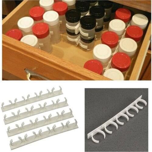 20 Clip Kitchen Spice Gripper Strip Jar Rack Storage Holder Wall Cabinet Door