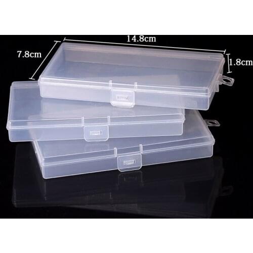 3Pcs Storage Box Transparent PP Rectangle Jewelry Screw Holder Case Organizer Paper Money Banknote Cases Container