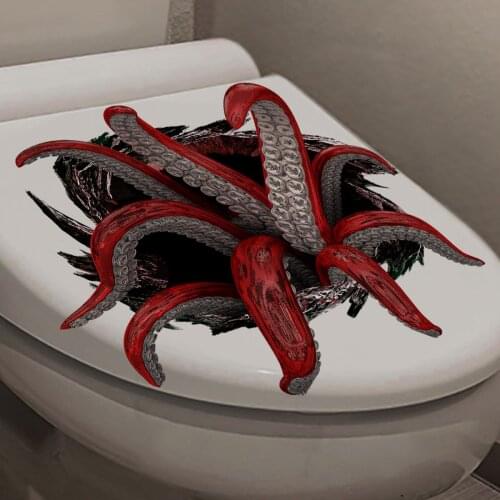 Octopus 3D Wall Stickers Creative Animal Decals Fridge Toilet Stickers Waterproof Wallpaper Room Decor Aesthetic Wallstickers