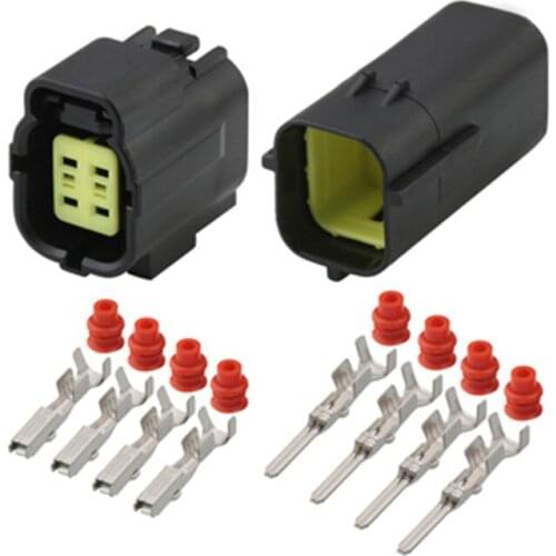 10pcs/lot 4 Pin/Way Female Male Oxygen Sensor Waterproof Electrical Connector Plug Housing For KIA Sportage K2 K5