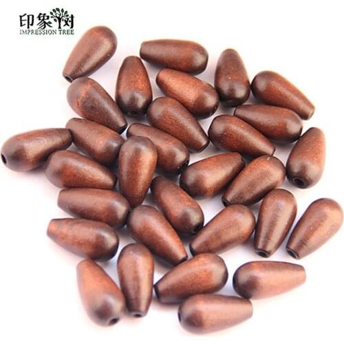 5Pcs 14*25MM Fashion Natural Wood Beads Coffee Drop-Shaped Beads No Harm For DIY Bracelets Necklace Jewelry Making Components
