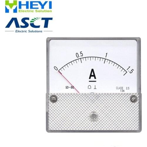 Analog panel meter current meter 80*80mm Moving Iron Instruments DC ampere meter