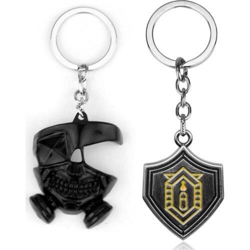 Anime Tokyo Ghoul Keychain Kaneki Ken Mask Cosplay Pendant Key Chain Accessories Metal Key Ring