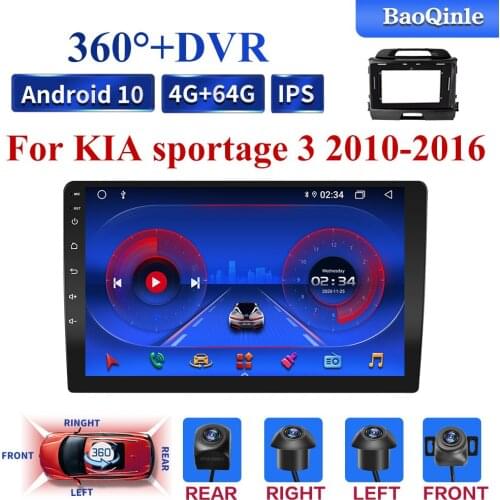 360 DVR 4G 8 Cores Android 10 2din Car Radio Multimedia Video Player Navigation GPS For KIA sportage 2010 2011 2012 2013-2016