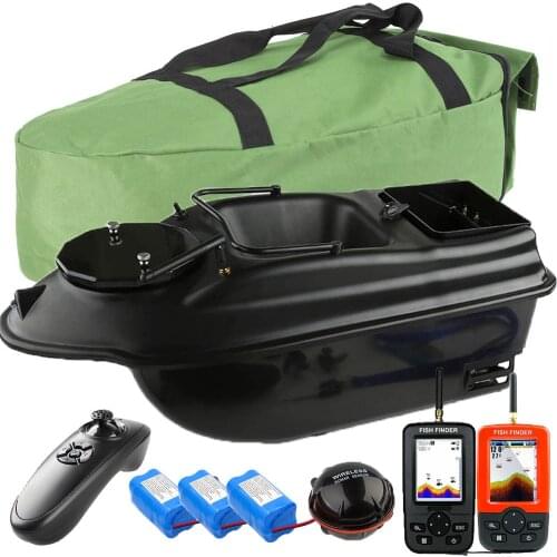 500M Wireless RC Fishing Bait Boat Ejection Bait Hopper&Bottom Sinking Bait Hopper,Sonar Sensor GPS Fishfinder,Batteries,Handbag
