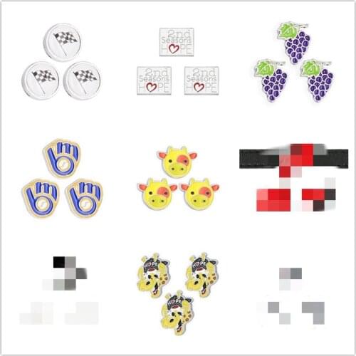 Baseball Glove Grape Flag Ox Hope Dragon Slide Charms Drop Oil Slider For 8mm Bracelet Wristband DIY Jewelry Making
