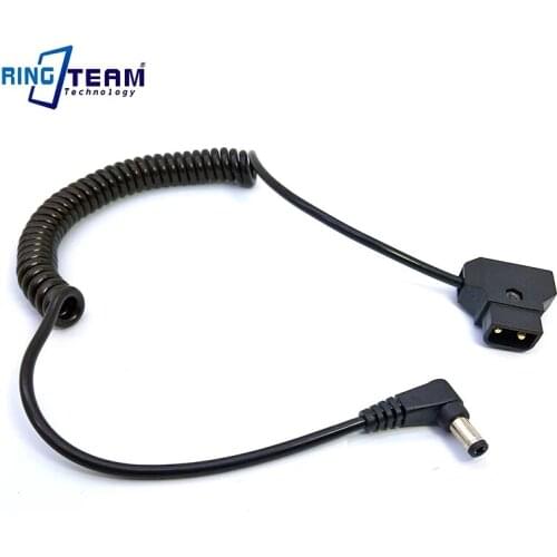 DSLR Rig V-Mount Anton Battery Power Tap D-Tap Male to 5.5x2.5mm DC Plug Extension Stretch Spring Cable For BMCC BMPC