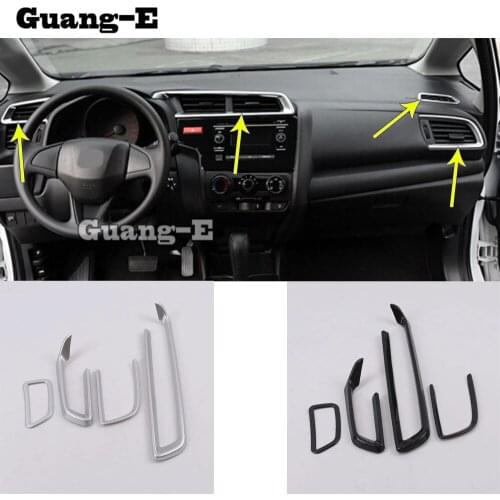 For Honda Fit Jazz 2017 2018 2019 Car Cover Interior Air Condition Button Control Outlet Switch Trim Frame Molding Parts 4pcs