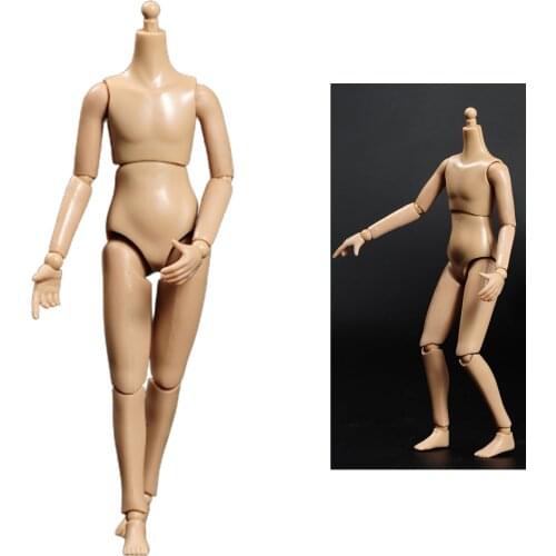1/6 Scale Flexible Boy Girls Naked Body Toy Wheat Skin Pose-able Narrow Shoulders with Neck 12-inch Action Figure