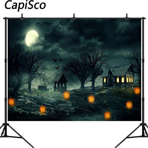 Capisco Photography Backdrop terrorist Halloween House forest pumpkin Background Kids Adults Costume Party Photo Studio Props