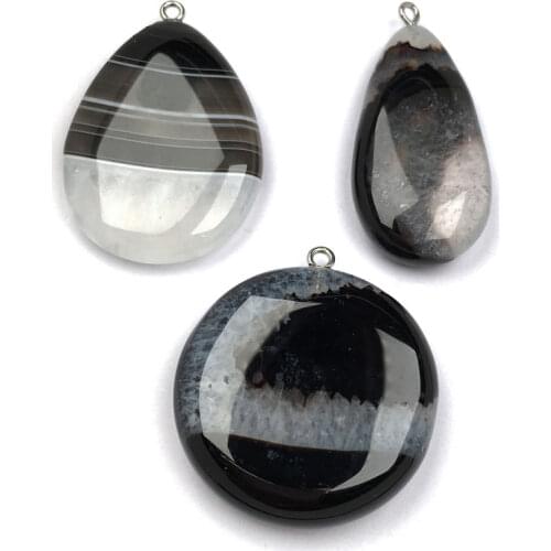 Natural Stone agates Pendant Water drop shape Exquisite Pendants charms for Jewelry making DIY Necklaces Accessories 25x38mm