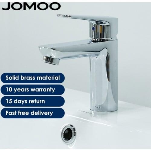 JOMOO Bathroom Basin Faucet Mixer Tap Sink Faucet Single Lever Cold Bathroom Faucet Deck Mounted Lavatory Chrome Faucet