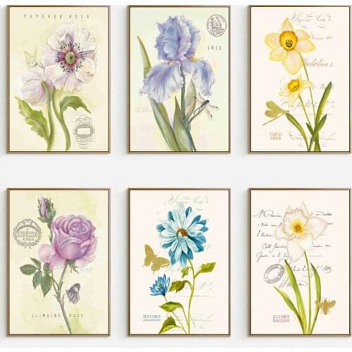 Cotton No frame modern letter flowers scenery canvas printings oil painting printed on cotton home wall art decoration picture