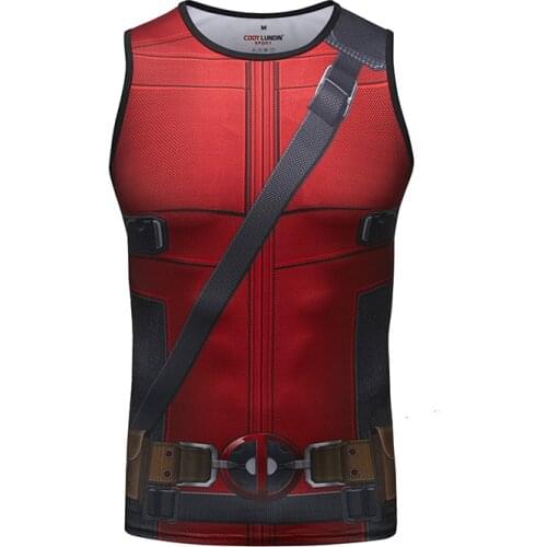 Compression Clothing Custom 3D Print Mens Tank Tops Crew Neck Vest
