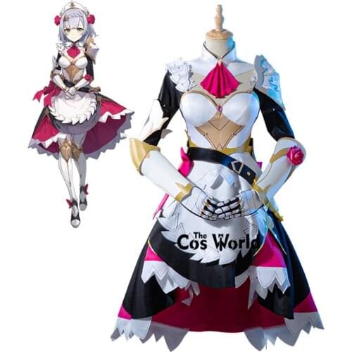 Genshin Impact Mondstadt Noelle Maid Dress Uniform Outfit Games Cosplay Costumes