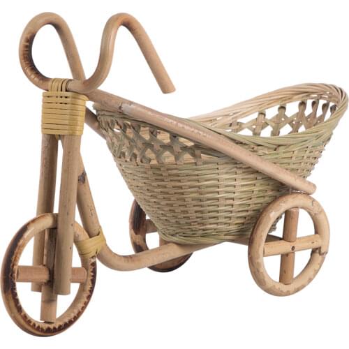 Mini Bamboo Handmade Woven Wicker Straw Basket Rattan for Fruit Food Bread Organizer Bicycle Art Crafts Kitchen Desk Decoration