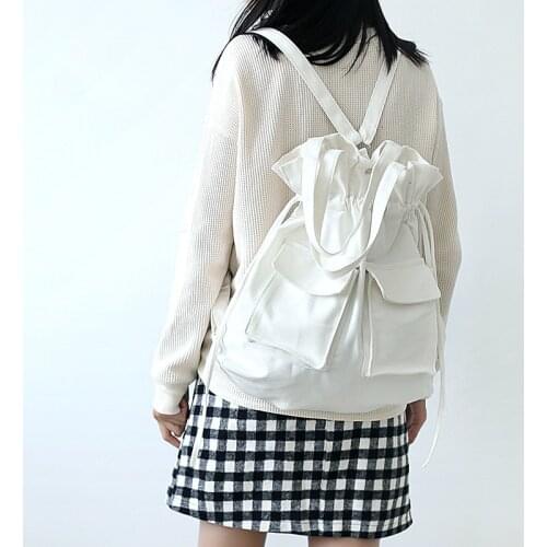 Fashion Woman Backpack Waterproof Nylon Soft Handle Solid Multi-pocket Travel Zipper School Bags