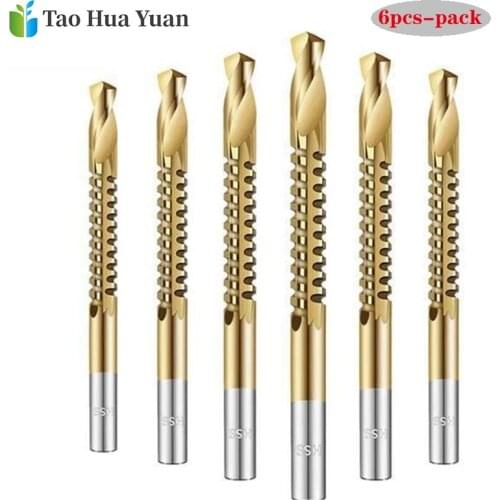 6pcs Cobalt Drill Bit Set Spiral Screw Metric Composite Tap Drill Bit Tap Twist Drill Bit Set Multi-functional Metal Special AA