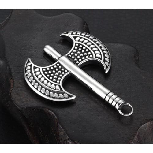 Stainless Steel Bladebone-Double Axe Pendant for Necklace Bracelet Hooks DIY Accessories Findings Jewelry Making Charms Supplies