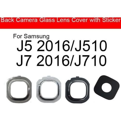 Back Camera Lens For Samsung Galaxy J5 J7 2016 J510 J710 Rear Camera Glass Lens With Adhensive Sticker / Glue Frame Repair