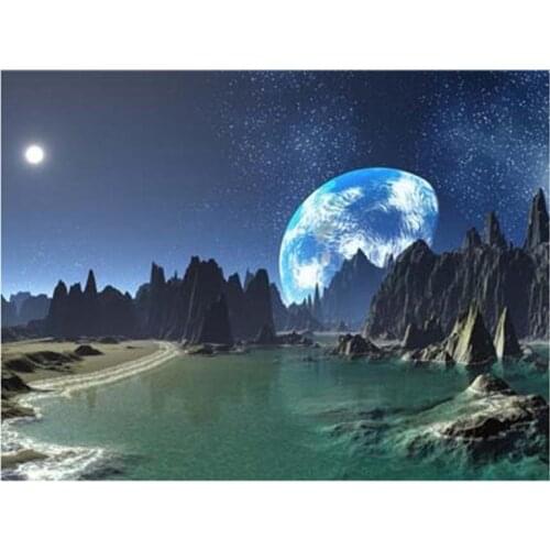 Landscape At Night Diamond Painter Decorates the Wall with Diamond Painting Picture Home Hotel Office Decoration Gift