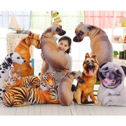 Fancytrader Simulated Dog Plush Pillow Cute Emulational Stuffed Animals Dogs Tiger Toys Best Birthday Xmas Gifts 90cm 35inch