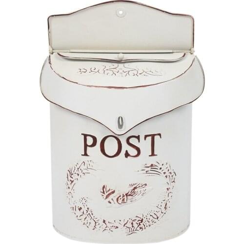 Post Box Post Shabby Blue Bird Post Box Vintage Country House(White)