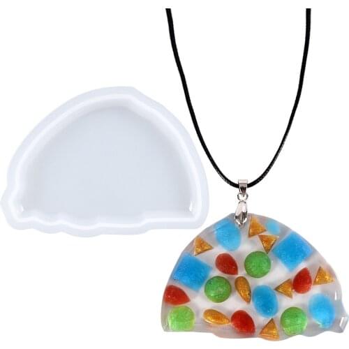 Semicircle Silicone Casting Resin Molds For DIY Mirror Epoxy Pendant Necklace Keychain Jewelry Tools Uv Epoxy Moulds Handmade