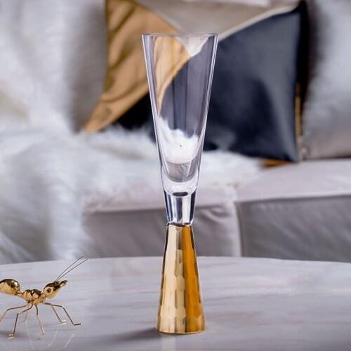 Light Luxury Plating Gold Red Wine Glass Cocktail Cup Gold Base Shot Glass Bar Party Party Wine Utensils Kitchen Utensils