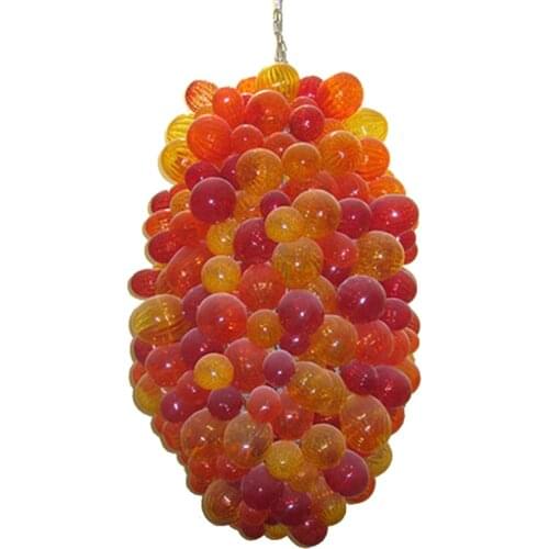 Unique Bubble Pendant Lights LED Hand Blown Glass Chandelier Lighting for Living Dining Room Custom 80 CM