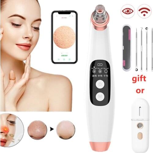 Remover Blackhead Visible Facial Pore Cleaner Microscope Blackhead Black Head Vacuum Suction Rechargeable Acne Pimple Remove