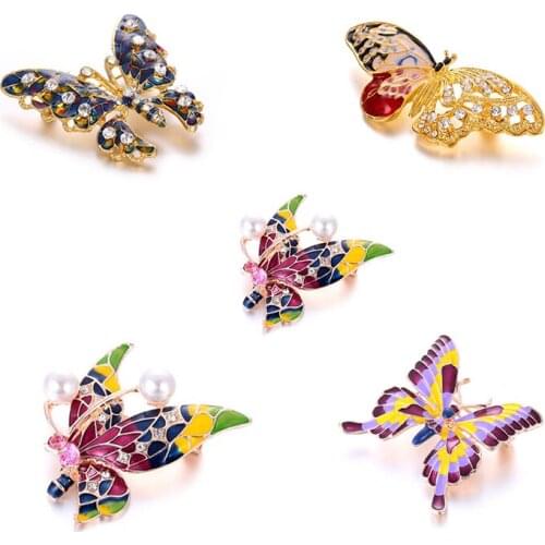 High Quality Fashion Butterfly Brooches for Women Insect Brooch Pin Rhinestone Garment Accessories Wedding Party Jewelry Gifts