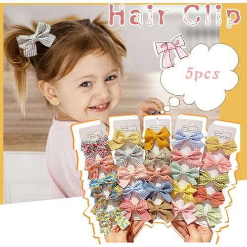 5pc Toddler Kids Baby Girls Colorful Bowknot Hairpin Hair Clip Accessories Kids Headwear Baby Girls Headband Повязка На Голову