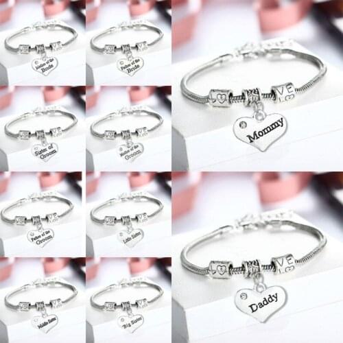 Dad Mom Nana Family Gifts Bracelet Niece Sis Sister Women Jewelry Bangle Fathers Mothers Day Friend Birthday Charm