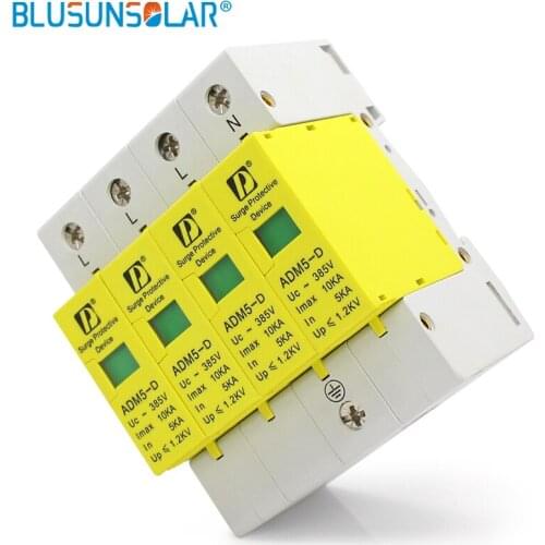 10 pieces/lot Hot Selling Lightning Surge Protectors 4P 10KA 220V 385V Low-Voltage Surge Protection Device