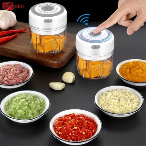 100/250ml Garlic Masher Press USB Wireless Electric Mincer Vegetable Chili Meat Grinder Food Crusher Chopper Kitchen LLF