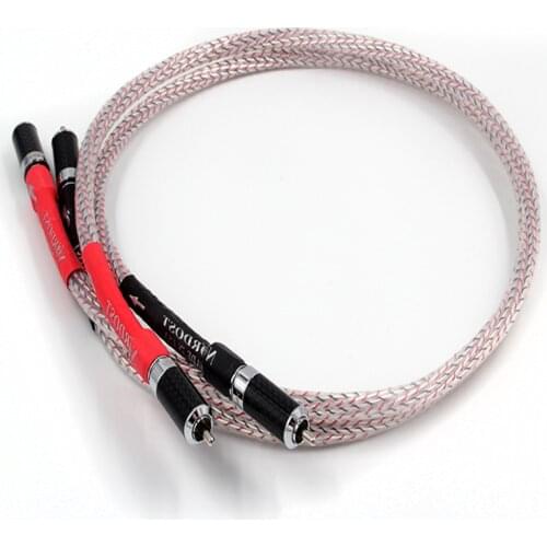 Audiophile Valhalla 9 Core Series 7N Copper Silver RCA Interconnection Cable for Audio Amplifier CD Player