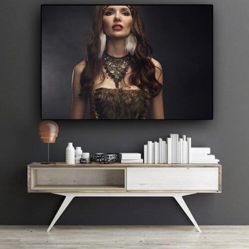 African Indian Sexy Nude Woman Portrait Canvas Painting Cuadros Posters and Prints Scandinavian Wall Art Picture for Living Room