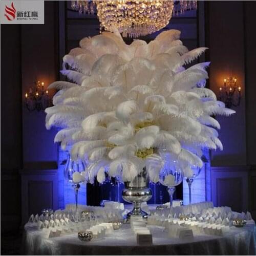 Free Shipping 50pcs White Ostrich Feathers Wedding Party Decorations 6-30 inch/15-75cm Wedding Birthday Christmas Decorations