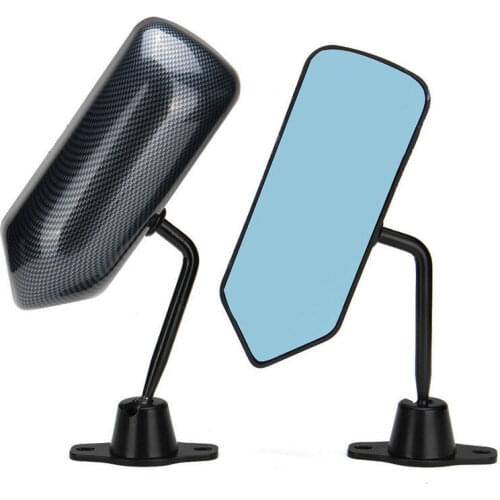 Black Glossy Race Small Mirrors F1 Type Kit Side Wing Pair RH+LH
