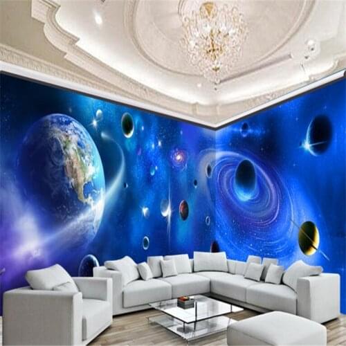 Beibehang Photo Wallpaper 3D Living Room Background mural Decorate Universe Planet Wallpaper for walls 3d papel de parede