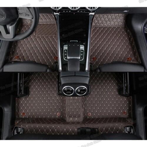 Lsrtw2017 leather car floor mats for mercedes benz A class 2019 2020 2021 A180 A200 A260 A300 W177 accessories rug carpet auto