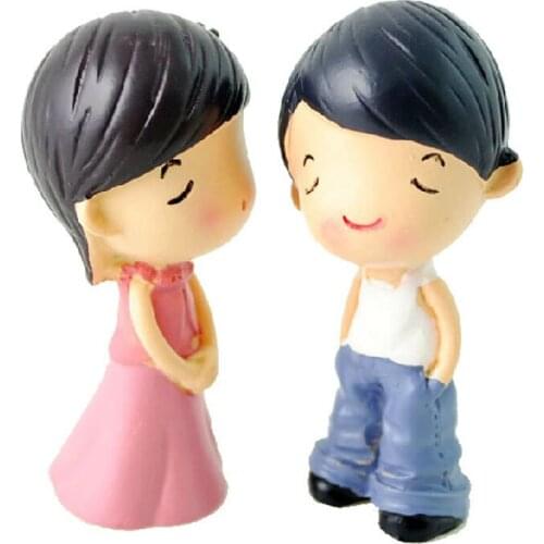 Creative Plastic Wedding Dolls 1:12 Diy Handmade Doll House Accessories Resin handicraft furnishing articles-Love Dolls